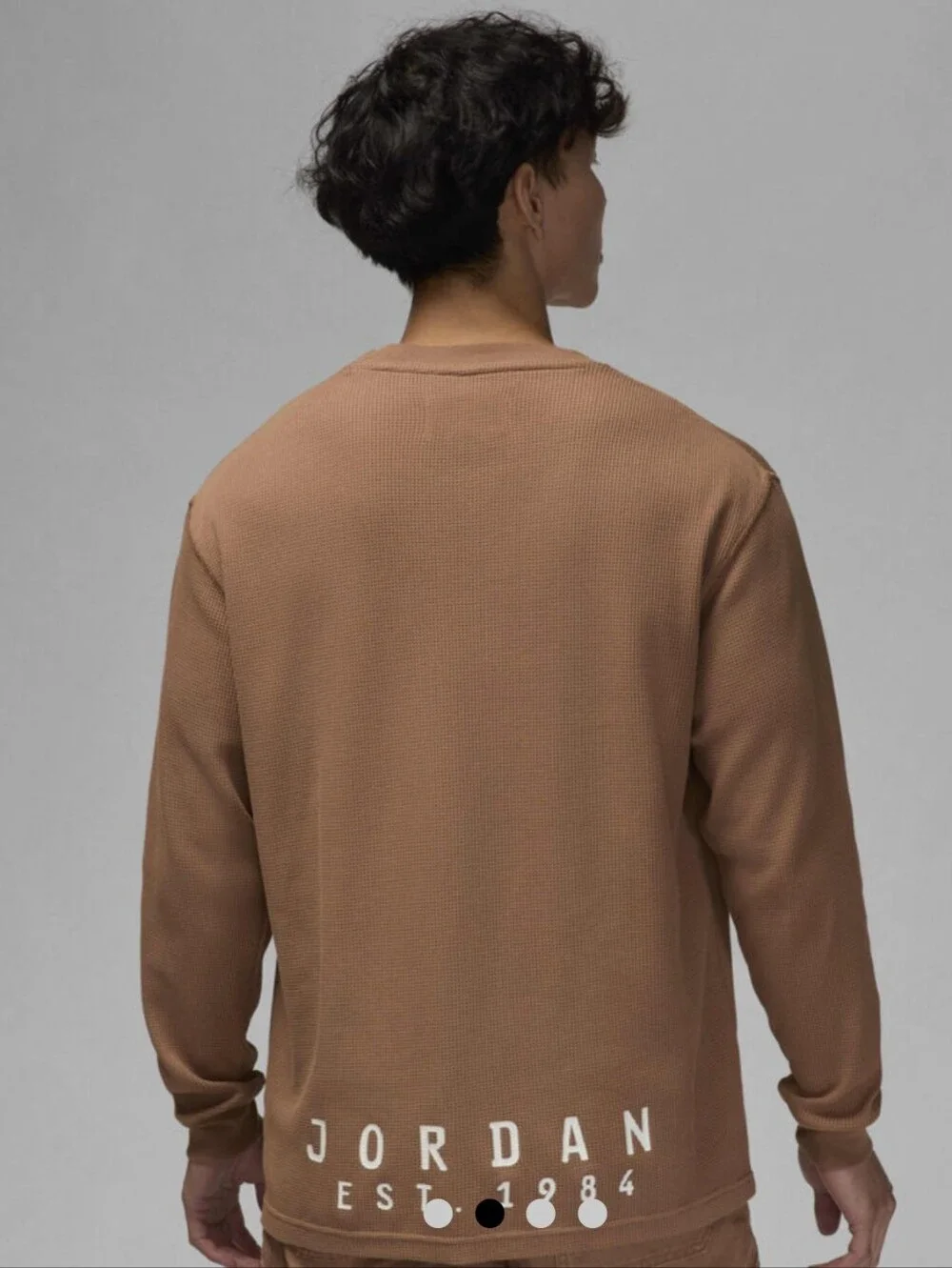 Jordan Essentials Long Sleeve Knit Top ~ Archaeo Brown FV7456-223 Men's: L *NWT